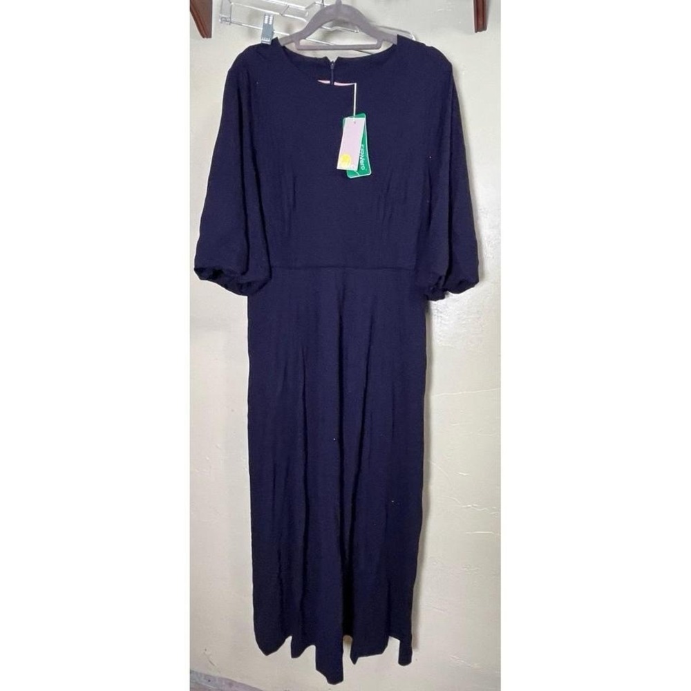 NWT Boden Women's Navy Blue Maxi Dress Size 10L US / 14L UK – EcoVero Fabric NWT